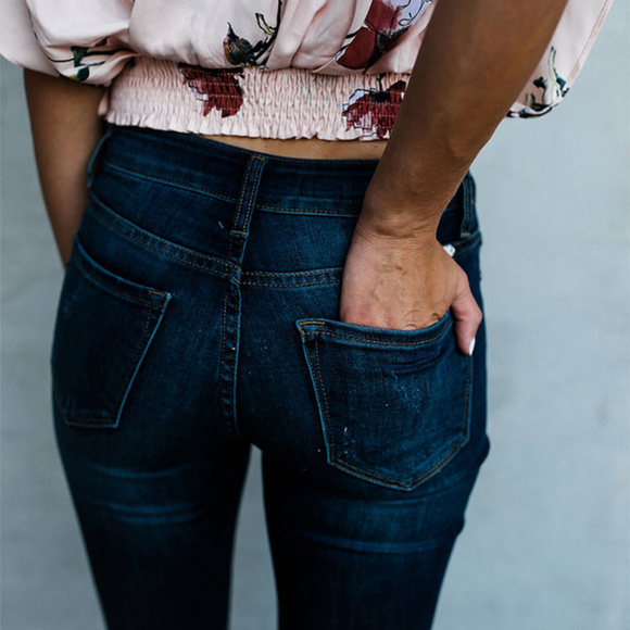 Mid-Waist 😎Destruction Jeans - Picture 5 of 7